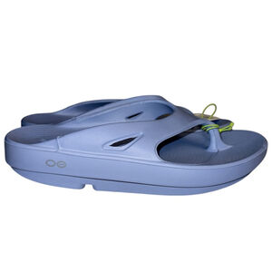 NWT OOFOS‎ Neptune Blue Flip Flops Women's Size 7 Men's Size 5